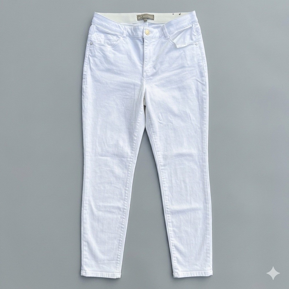 Wit & Wisdom Ab-solution Skinny Ankle Jeans White Womens Size 10 Stretch Denim